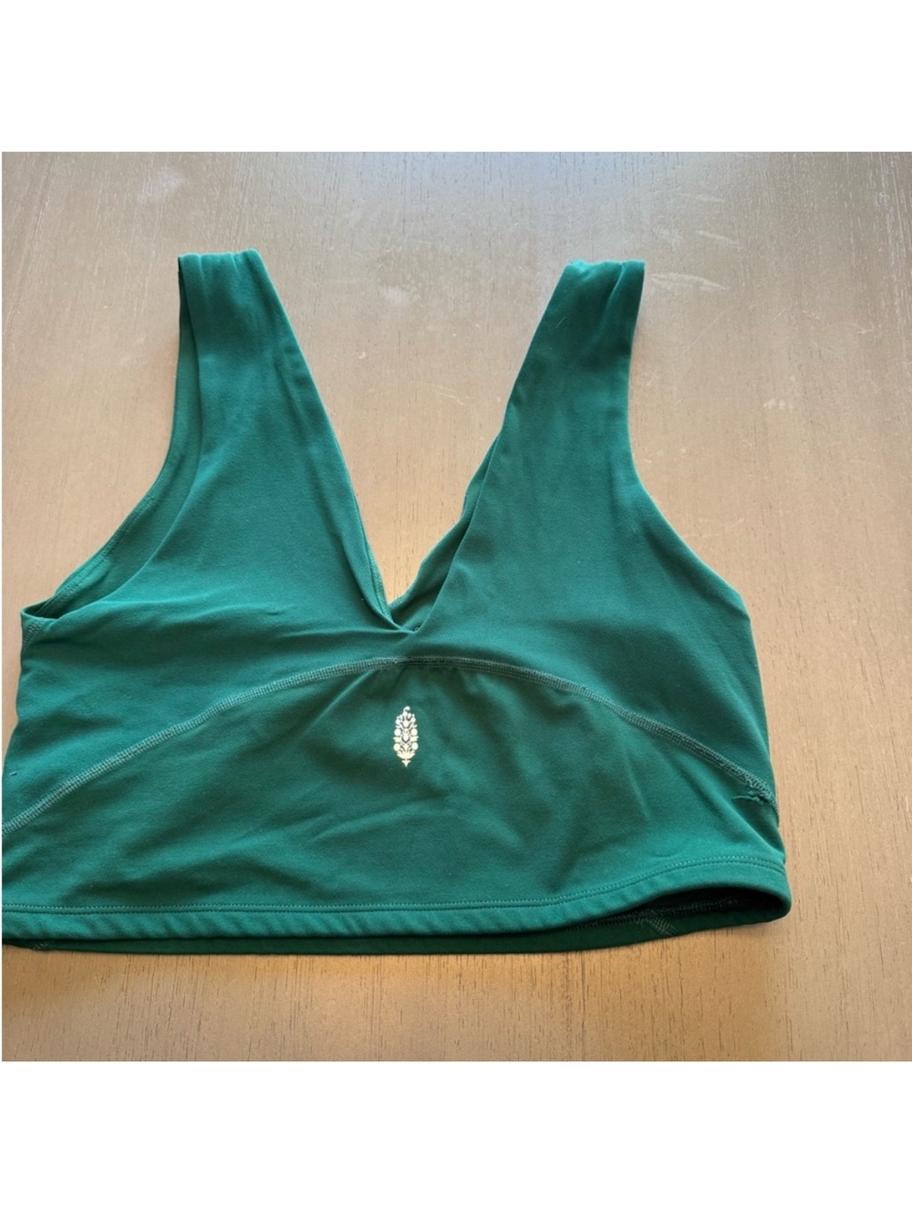 Free people Deep Green V-Neck Sports Bra